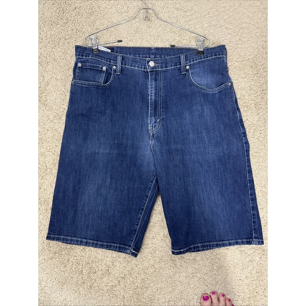 Levis 569 Blue Denim Shorts Jorts Men's 36 Loose Straight Fit‎ Streetwear Grunge